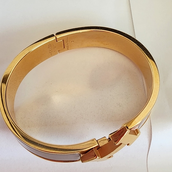 Hermès Marron Glace Rose Gold Clic H Bracelet PM - Picture 7 of 17